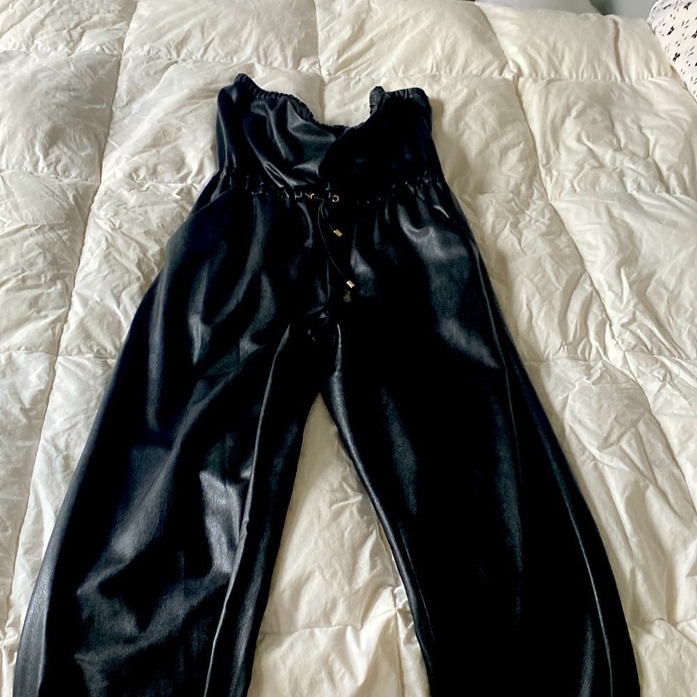 Amanda uprichard vegan pleather jumpsuit